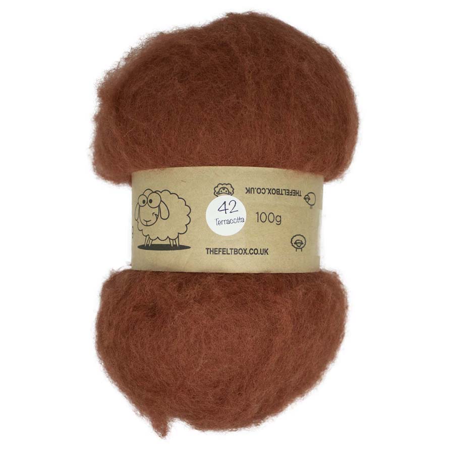 carded new zealand wool in colour 42