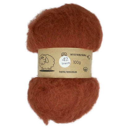 carded new zealand wool in colour 42