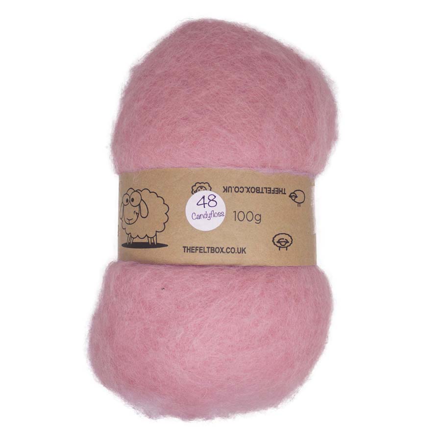 Needle Felting Wool Carded Batting Core Candyfloss ( 48 )