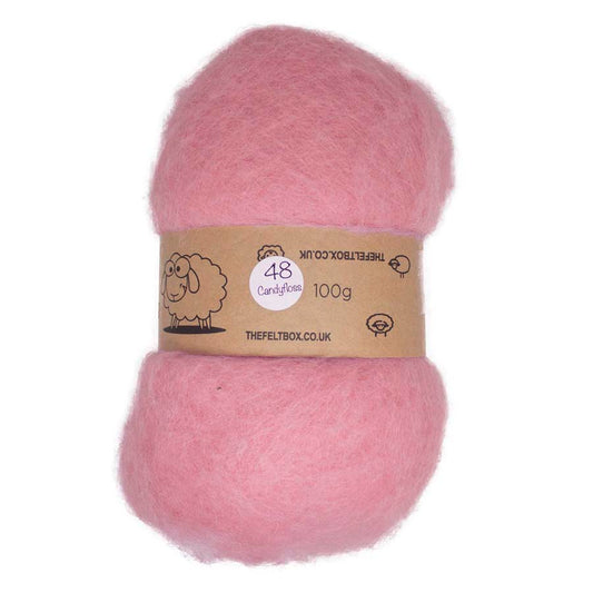 Needle Felting Wool Carded Batting Core Candyfloss ( 48 )