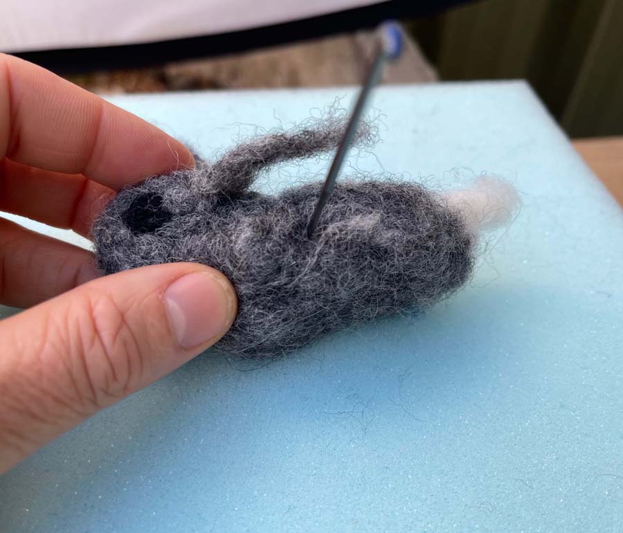 Carded Wool For Felting, Needle Felting Batting, Dark Grey  ( 05)