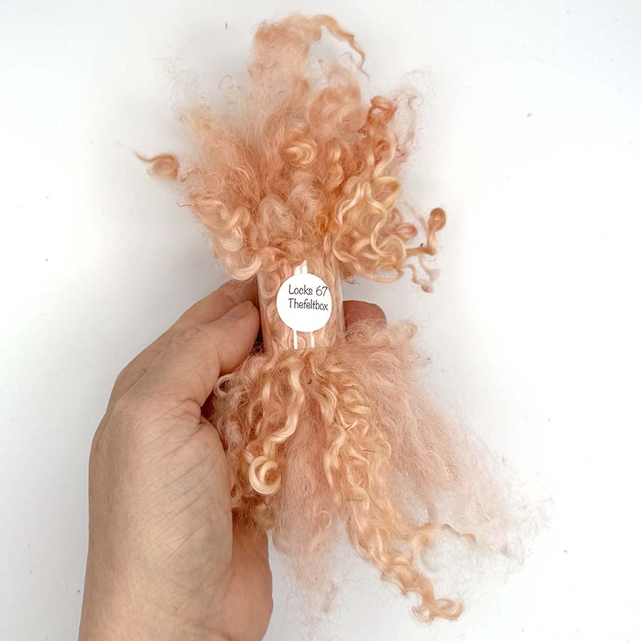 Wensleydale Peach Wool Locks #67 Fleece | 14g