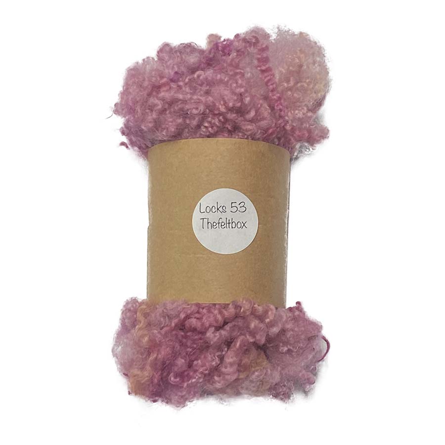 Pink Bluefaced Leicester Wool Locks (53) | 14g Fleece for Felting