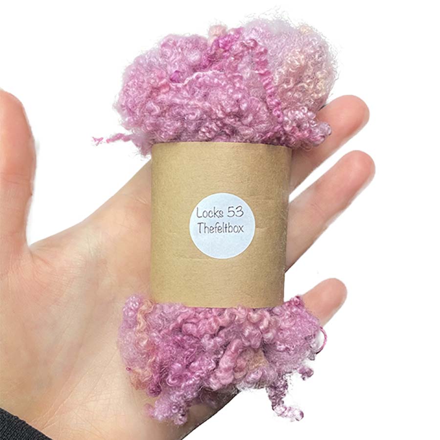 Pink Bluefaced Leicester Wool Locks (53) | 14g Fleece for Felting