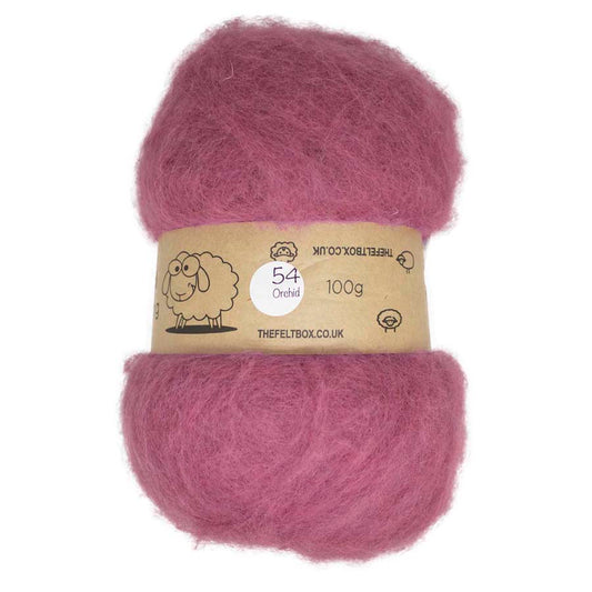 Carded Wool For Felting, Needle Felting Batting, Orchid  ( 54 )