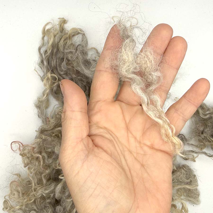 Natural Grey Wensleydale (58) Wool Locks Mixed Shades |50 g Fleece (Copy)