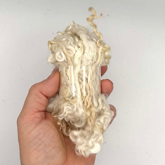Wool Locks Fleece (62) Wensleydale Off-white, Cream 28g