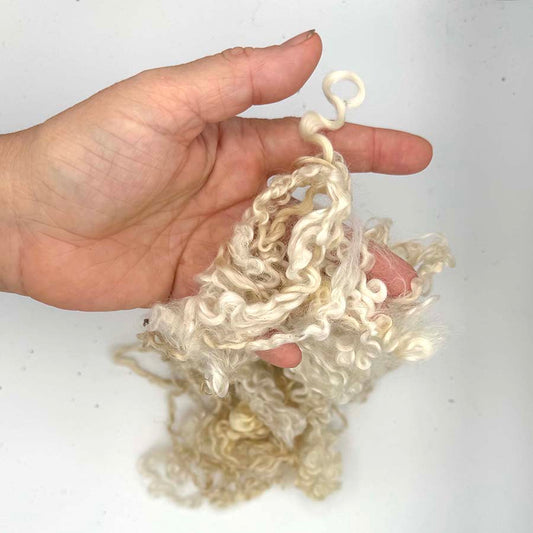 Wool Locks Fleece (62) Wensleydale Off-white, Cream 28g