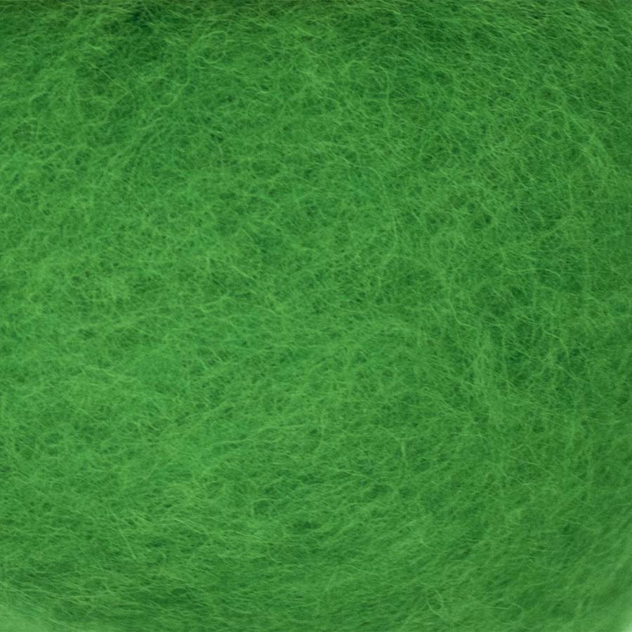 Carded Wool For Felting, Needle Felting Batting, Leaf Green  ( 68 )