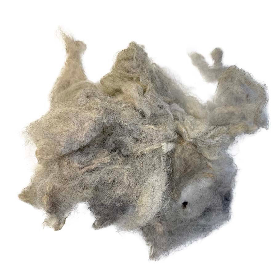 Shetland Fleece (76) Light Grey & Cream  14 g – Natural Felting Fibre UK