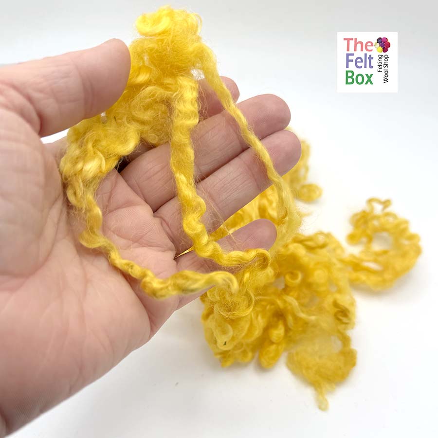 Wensleydale Wool Locks #61 Yellow 20g – Felting & Craft Fibre | The Felt Box