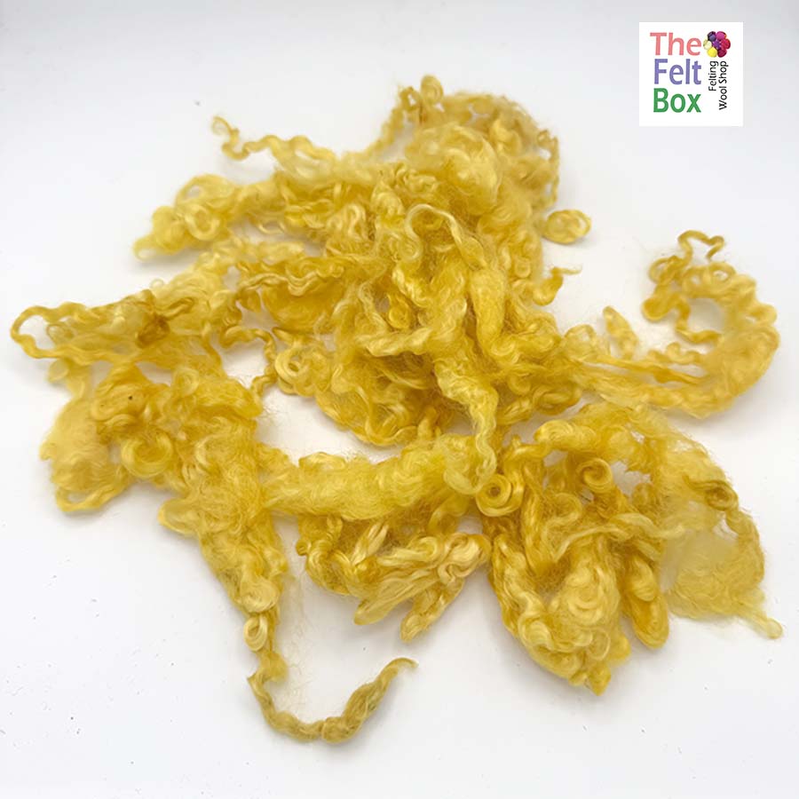 Wensleydale Wool Locks #61 Yellow 20g – Felting & Craft Fibre | The Felt Box