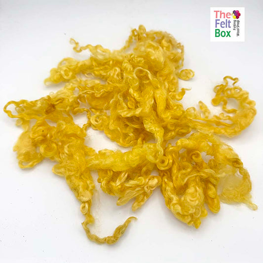 Wensleydale Wool Locks #61 Yellow 20g – Felting & Craft Fibre | The Felt Box