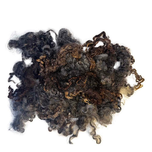 Natural Brown Wensleydale Curly Wool Locks (80) Hand Washed 28 g