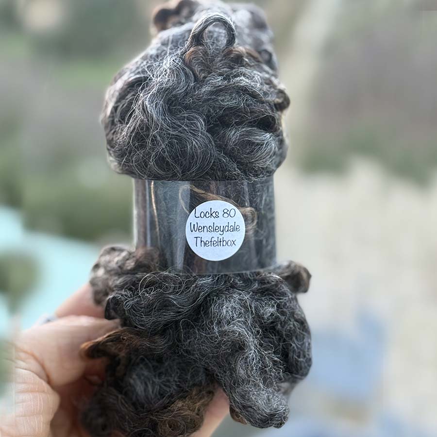 Natural Brown Wensleydale Curly Wool Locks (80) Hand Washed 28 g