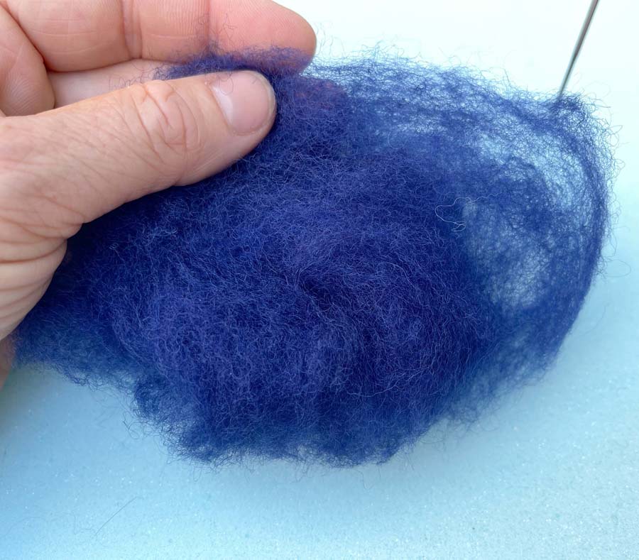 Carded Wool For Felting, Needle Felting Batting, Royal Blue  ( 89 )