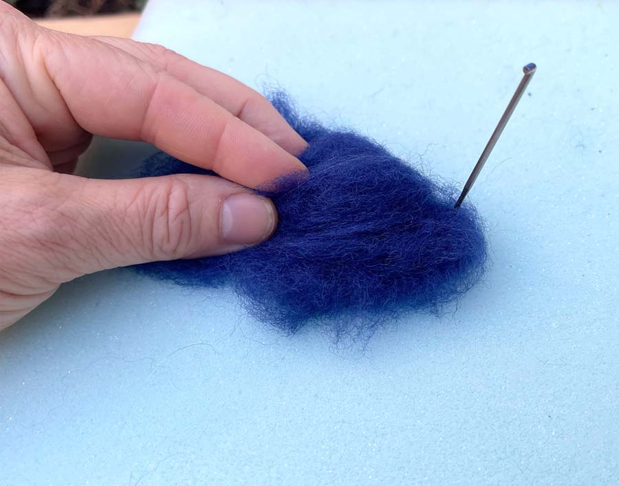 Carded Wool For Felting, Needle Felting Batting, Royal Blue  ( 89 )