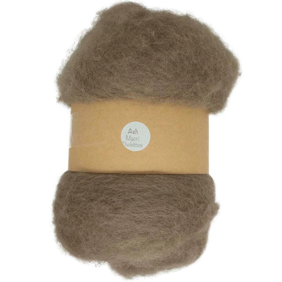 Carded Felt Wool Needle Felting Carded Batt Beige Brown Mink Maori DHG Ash