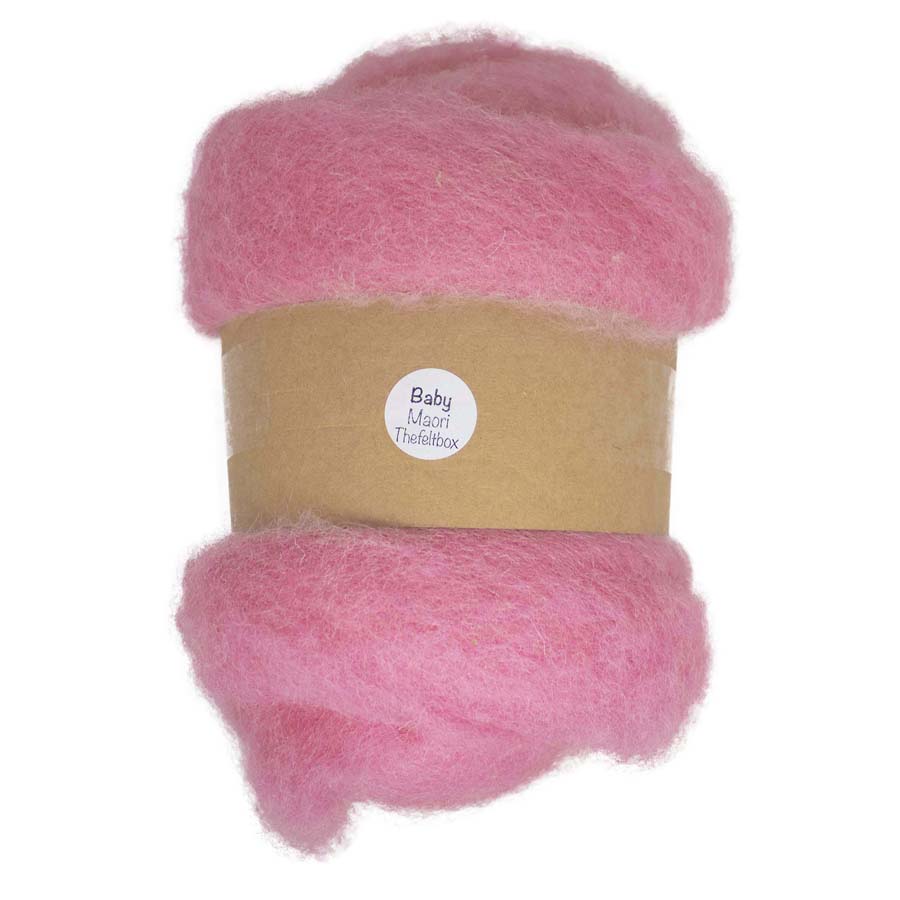 Carded Felt Wool Needle Felting Carded Batt Pink Blush Maori DHG Baby