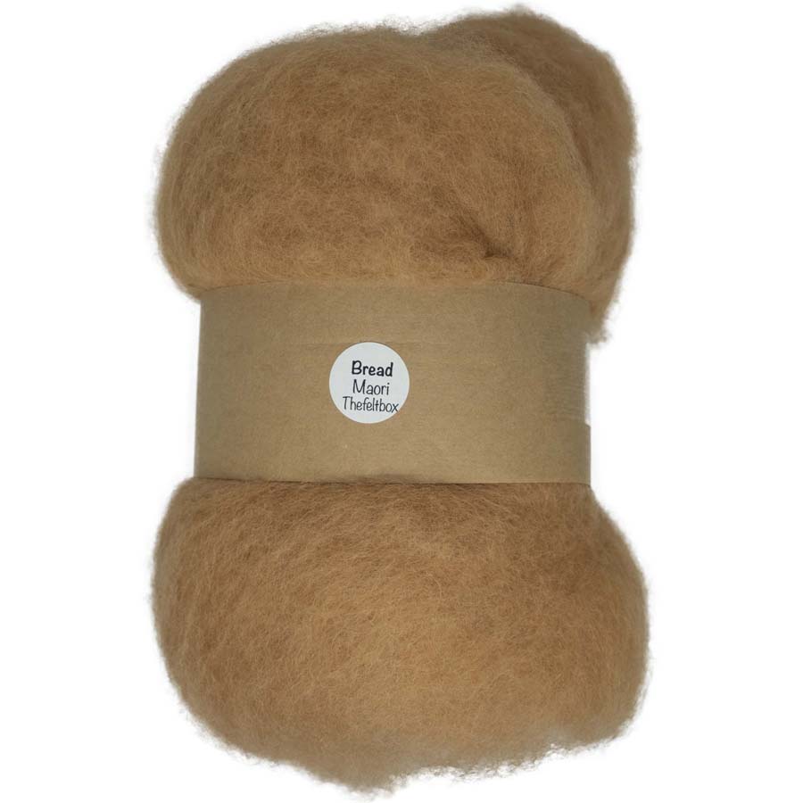 Carded Felt Wool Needle Felting Carded Batt Brown Beige Tan Maori DHG Bread