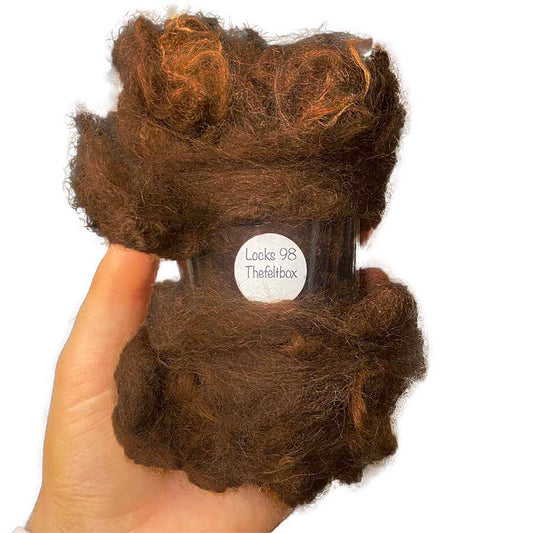 Hand‑Washed Brown Sheep Fleece with Highlights (98) | 28 g