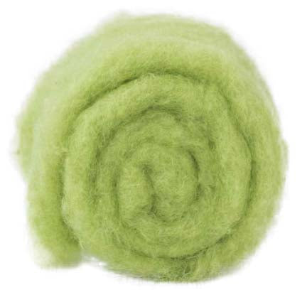 Carded Felt Wool for Needle Felting | Lime Green Batt Maori DHG CAIPIRINHA