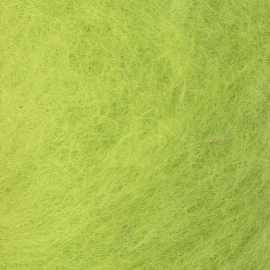 Carded Felt Wool for Needle Felting | Lime Green Batt Maori DHG CAIPIRINHA