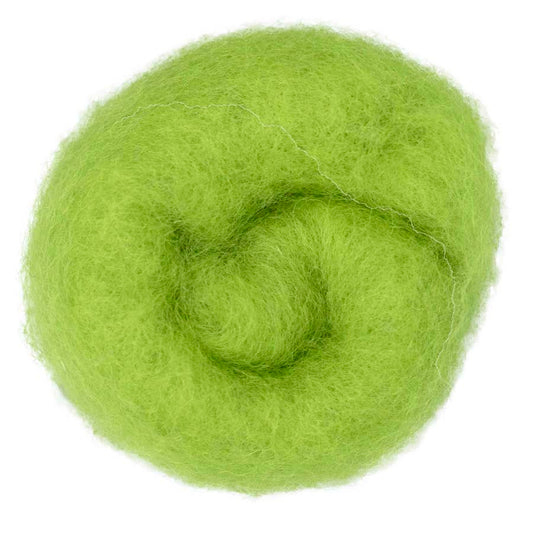 Carded Felt Wool for Needle Felting | Lime Green Batt Maori DHG CAIPIRINHA