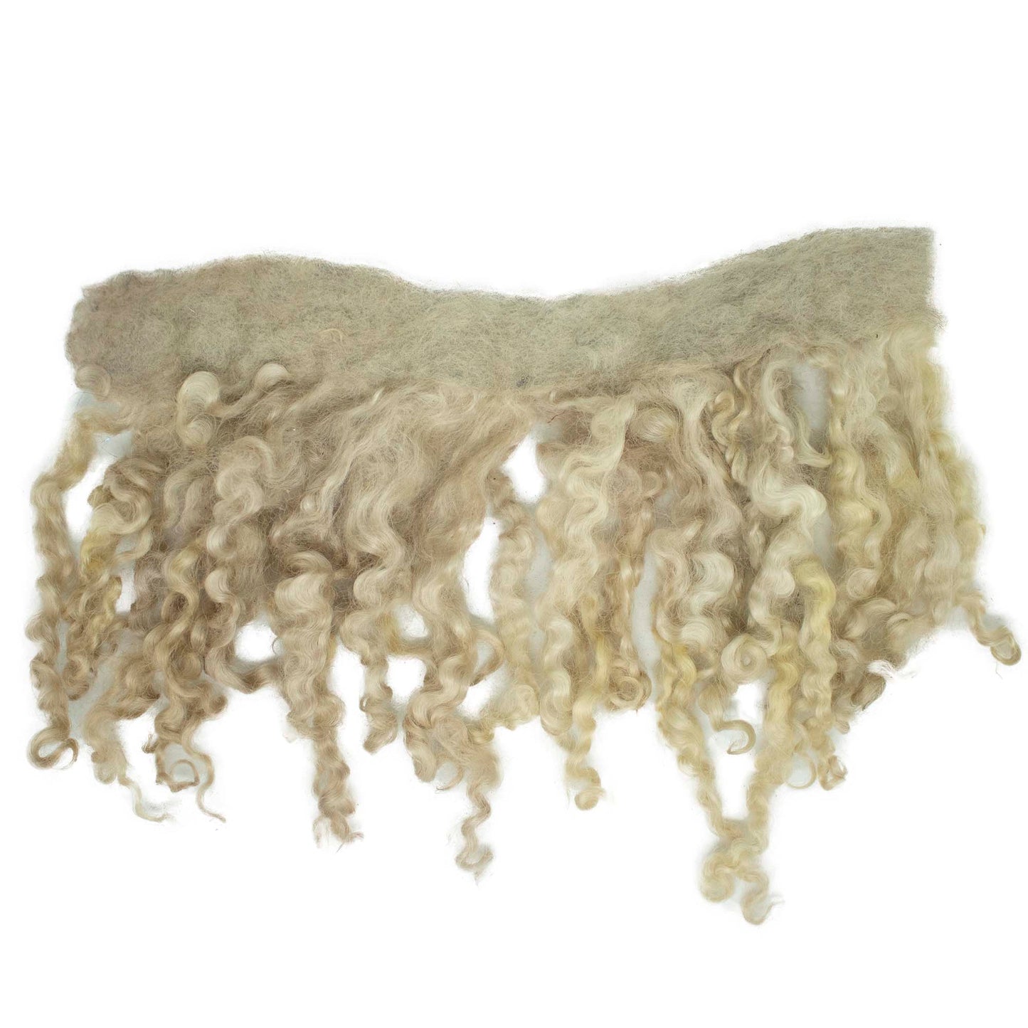 Cream Wool Locks on Cloth (01) - Wensleydale | Needle Felting Supplies UK