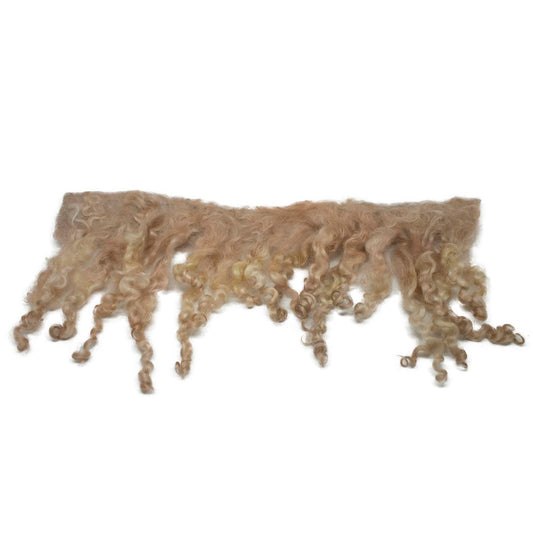 Curly Wool Locks on Cloth (02)- Dusky Pink | Needle Felting Supplies UK