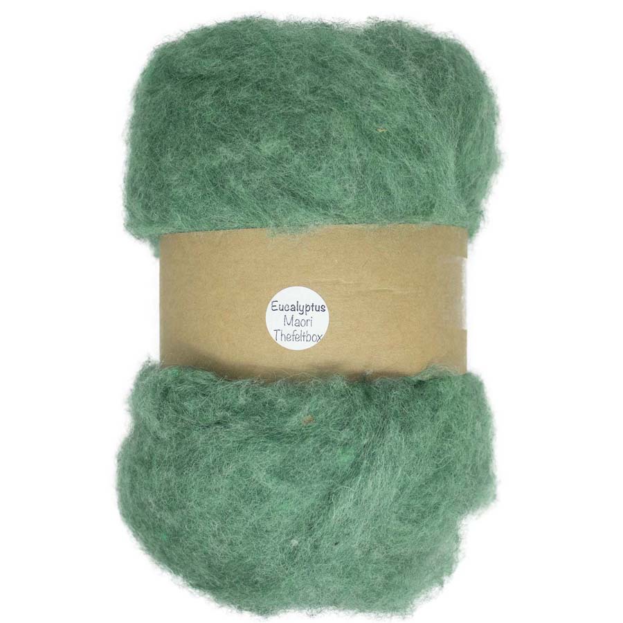 Carded Felt Wool Needle Felting Carded Batt Maori DHG Eucalyptus