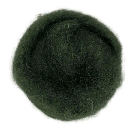 Carded Felt Wool Needle Felting Carded Batt Dark Green Fern Maori DHG Fir