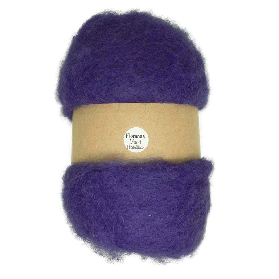 Carded Felt Wool Needle Felting Carded Batt Violet Lilac Purple Maori DHG Florence