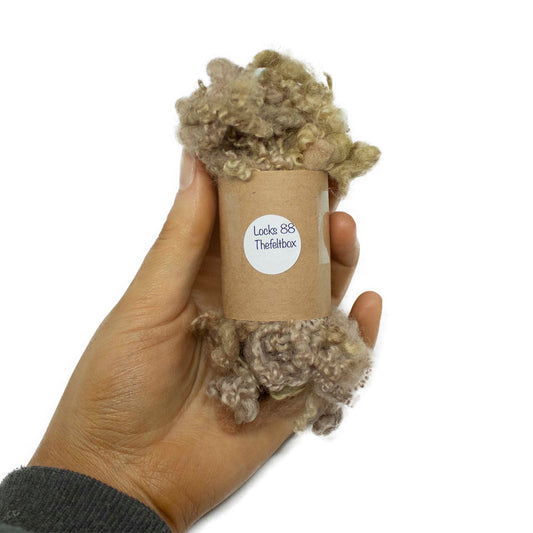 Light Brown, Beige Bluefaced Leicester Locks (88) | 14g Felting Wool