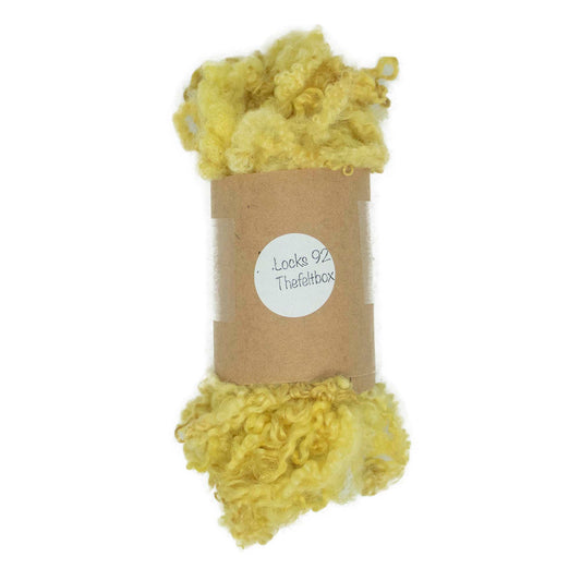 Light Yellow Bluefaced Leicester Locks (92) | 14g Felting Wool