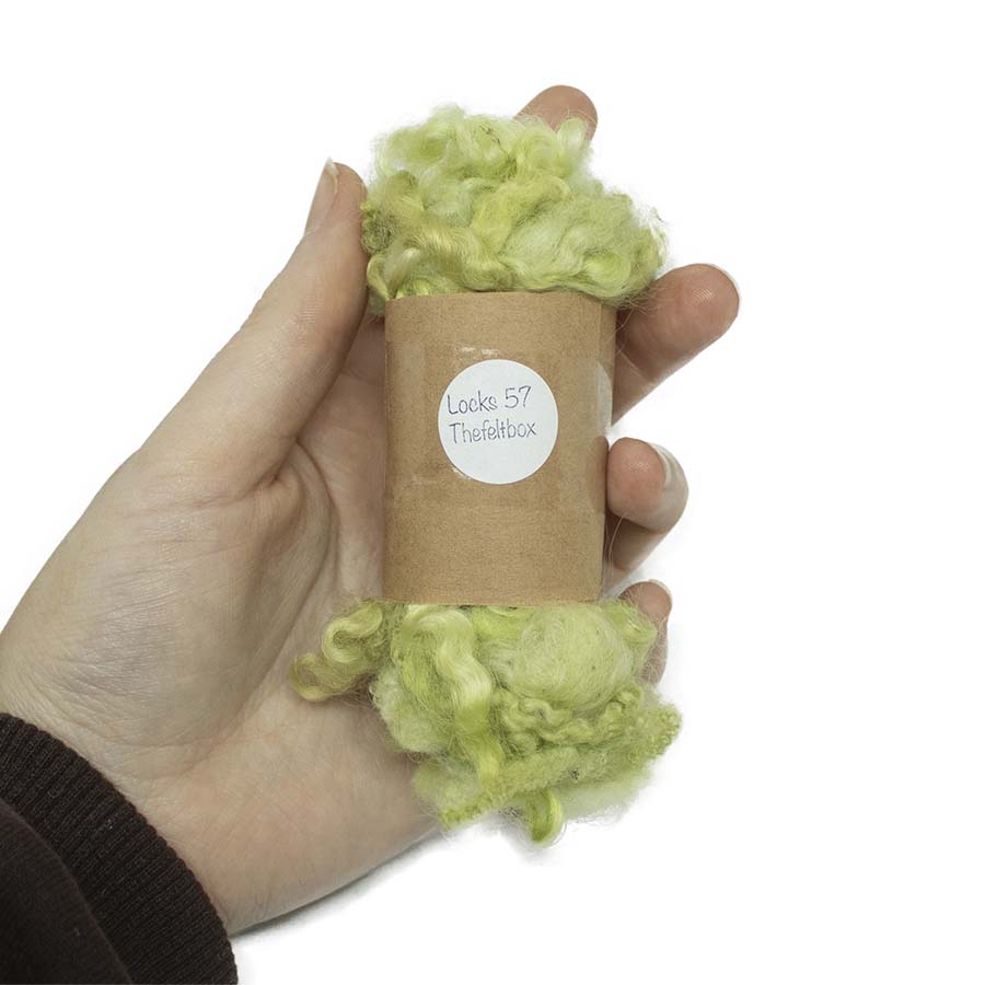 Green Apple Mixed Wool Locks (57) | Needle Felting UK 14 g