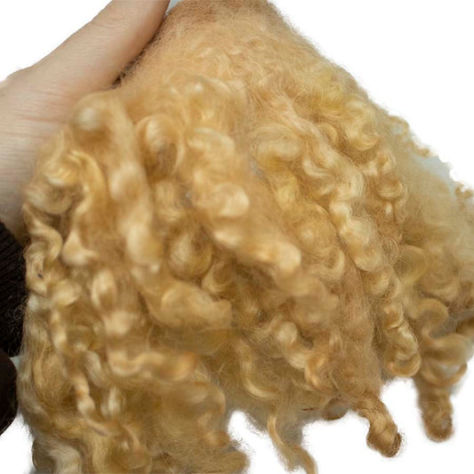 Ginger Cat Wool Locks on Cloth (03)- Leicester Longwool | Needle Felting Supplies UK