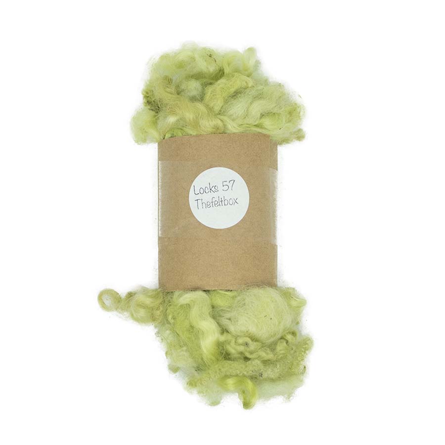 Green Apple Mixed Wool Locks (57) | Needle Felting UK 14 g