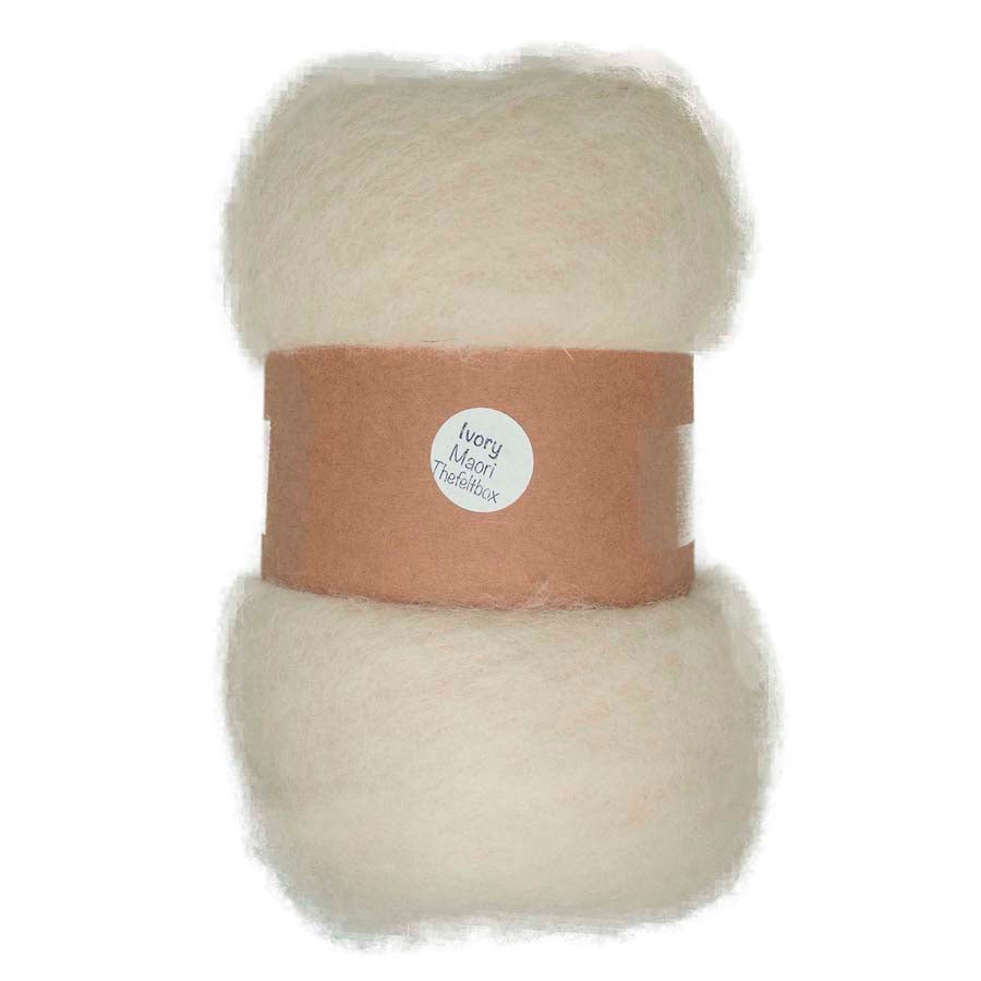 Carded Felt Wool Needle Felting Carded Batt Cream Off White Maori DHG Ivory