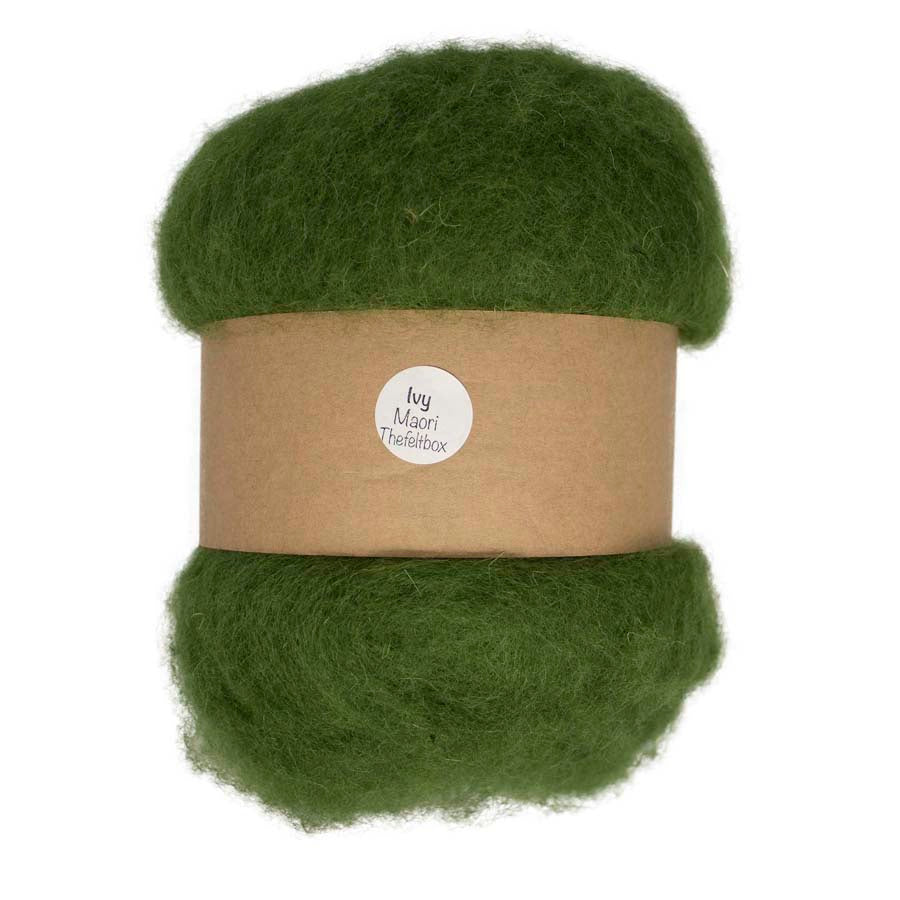 Carded Felt Wool Needle Felting Carded Batt Green Pear Maori DHG Ivy