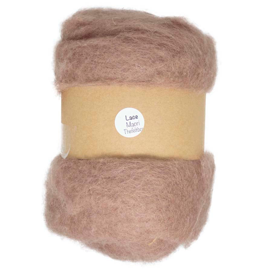 Carded Felt Wool Needle Felting Carded Batt Beige Brown Mink Maori DHG Lace