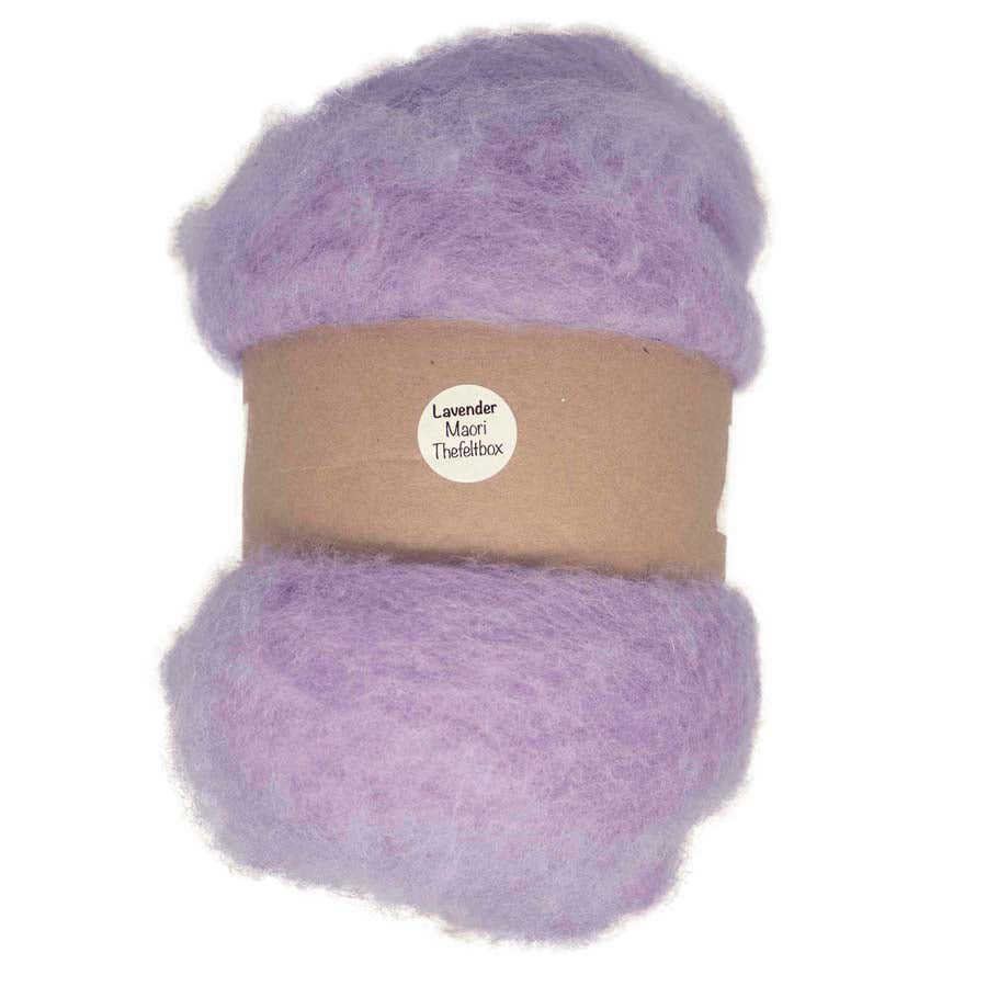 Carded Felt Wool Needle Felting Carded Batt Lilac Maori DHG Lavender