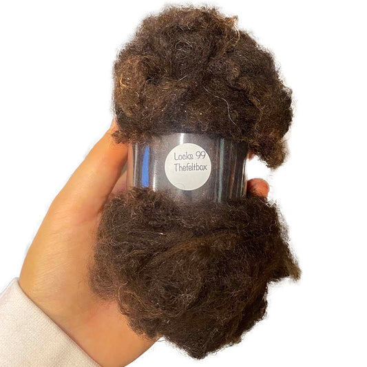 Hand‑Washed Dark Brown Sheep Fleece (99) | 28 g