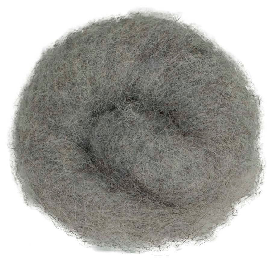 Carded Needle Felting Carded Batt Grey Maori DHG London