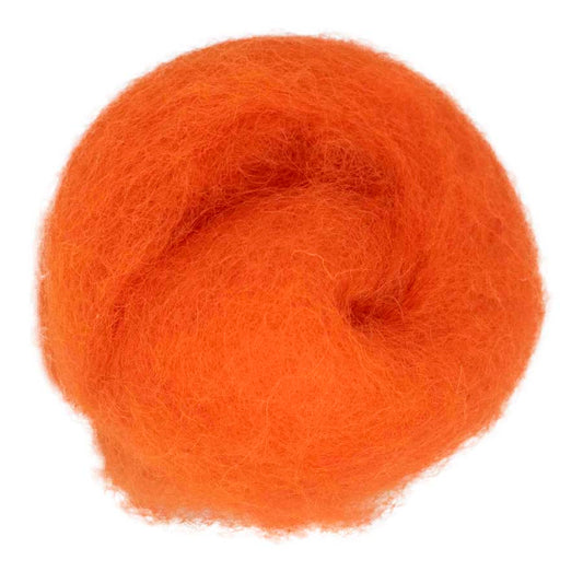 Carded Felt Wool for Needle Felting | Batt Maori DHG Neon Orange