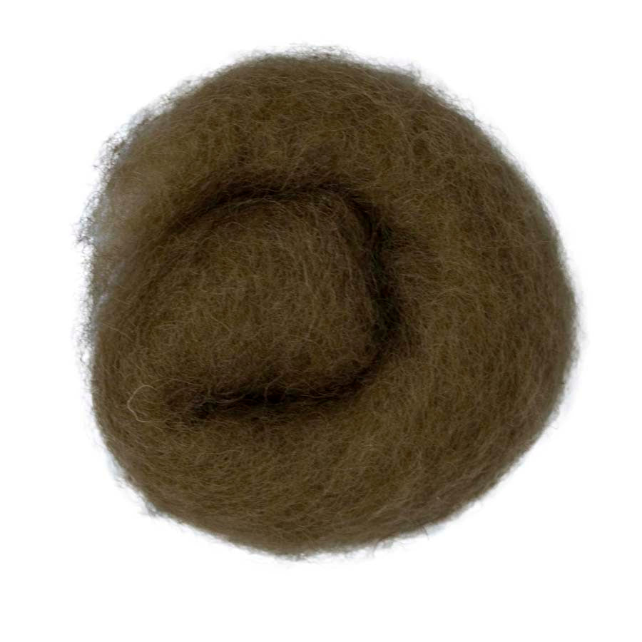 Carded Felt Wool Needle Felting Carded Batt Brown Beige Bear Maori DHG Nut