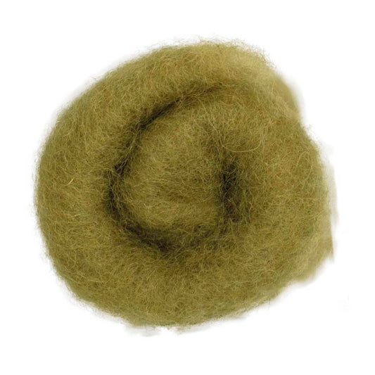 Carded Felt Wool Needle Felting Carded Batt Pale Green Fern Maori DHG Olive