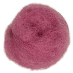 Orchid DHG – soft lilac-pink shade of Maori carded wool. 100g felting fibre for needle felting, wet felting, and craft projects. Use as base wool, core fibre, or a smooth finishing layer.