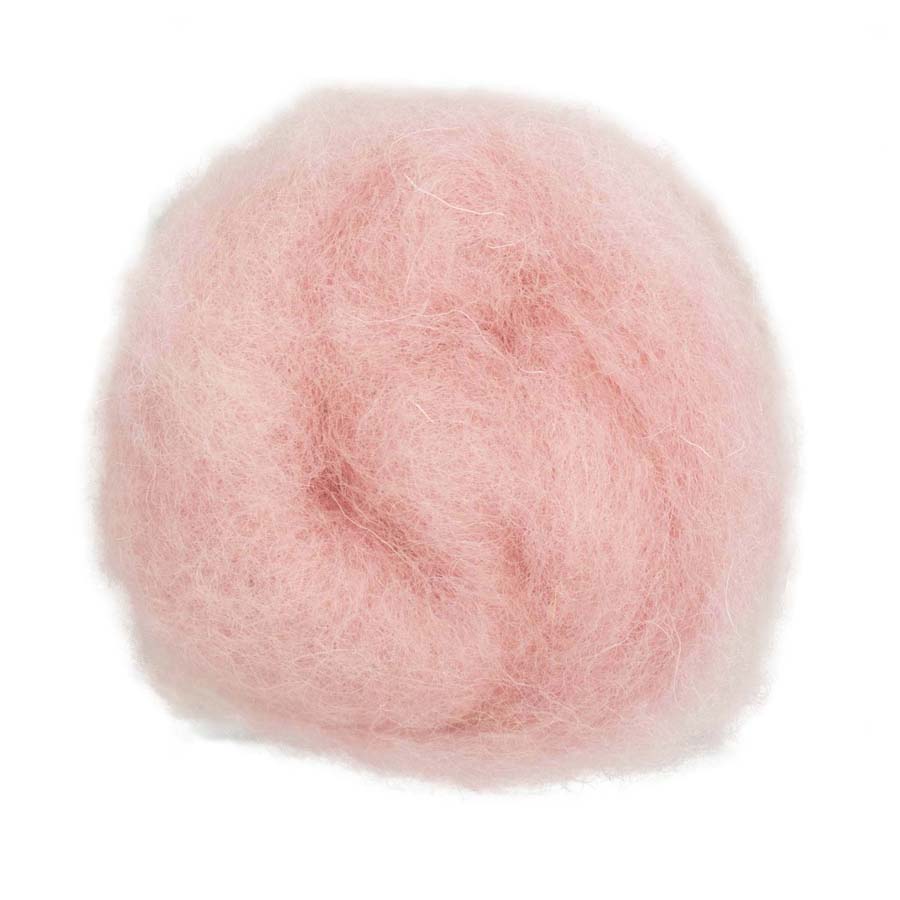 Carded Felt Wool Needle Felting Carded Batt Pink Candyfloss Maori DHG Powder