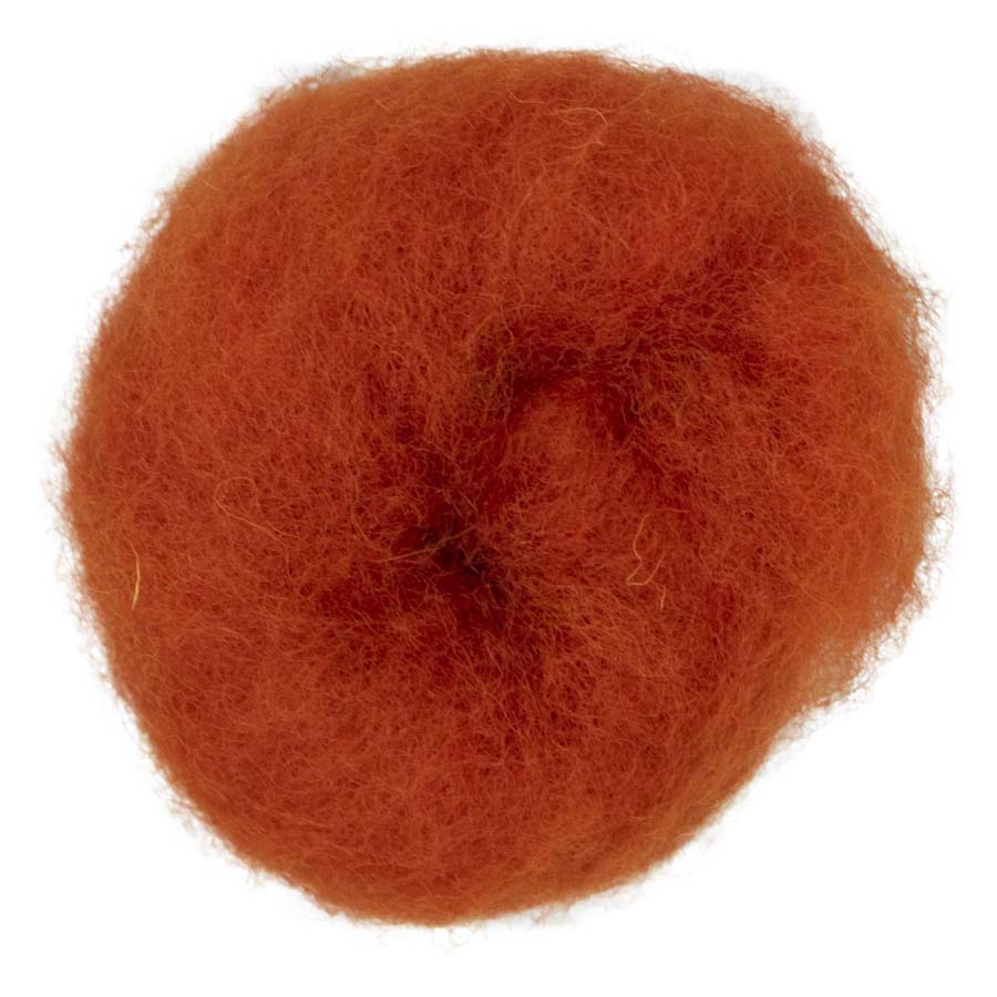 Carded Felt Wool Needle Felting Carded Batt Fox Orange Maori DHG Pumpkin